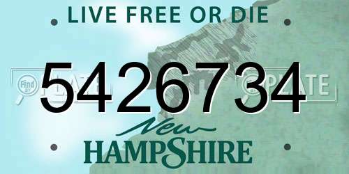 5426734 New Hampshire License Plate