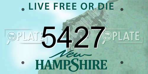 5427 New Hampshire License Plate