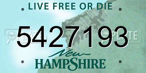 5427193 New Hampshire License Plate