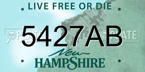 5427AB New Hampshire License Plate