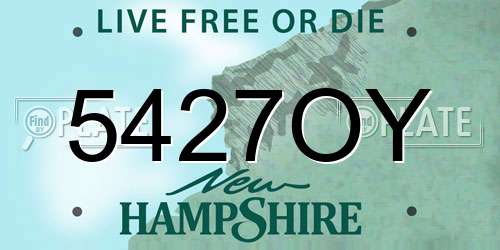 5427OY New Hampshire License Plate