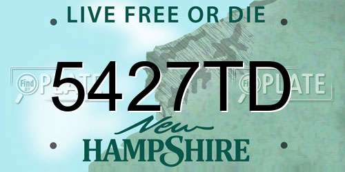 5427TD New Hampshire License Plate