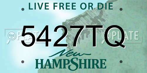 5427TQ New Hampshire License Plate