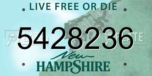 5428236 New Hampshire License Plate
