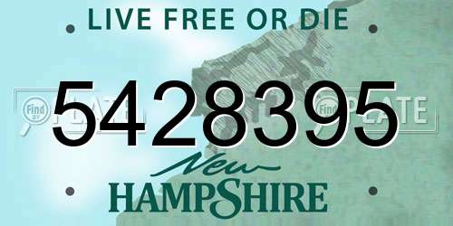 5428395 New Hampshire License Plate