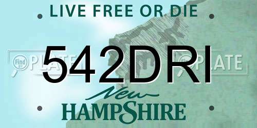 542DRI New Hampshire License Plate