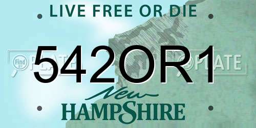 542OR1 New Hampshire License Plate