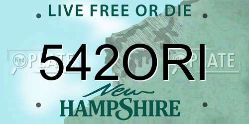 542ORI New Hampshire License Plate