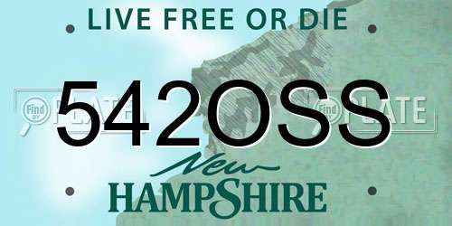 542OSS New Hampshire License Plate