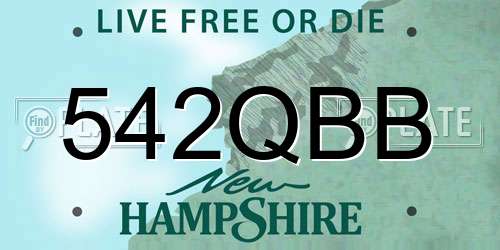 542QBB New Hampshire License Plate