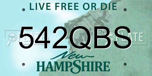 542QBS New Hampshire License Plate