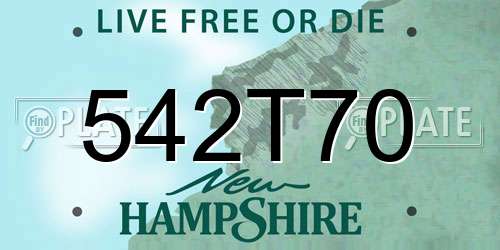 542T70 New Hampshire License Plate