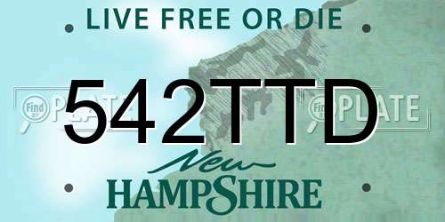 542TTD New Hampshire License Plate