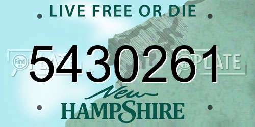 5430261 New Hampshire License Plate