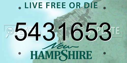 5431653 New Hampshire License Plate