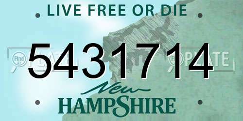 5431714 New Hampshire License Plate