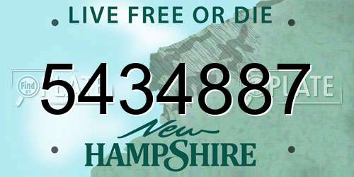 5434887 New Hampshire License Plate