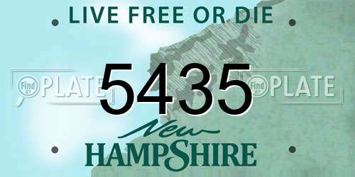 5435 New Hampshire License Plate