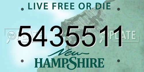 5435511 New Hampshire License Plate