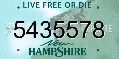 5435578 New Hampshire License Plate