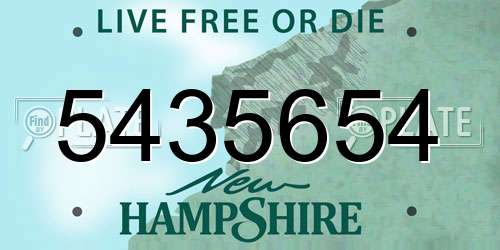 5435654 New Hampshire License Plate
