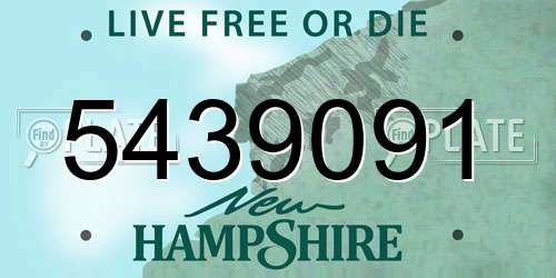 5439091 New Hampshire License Plate