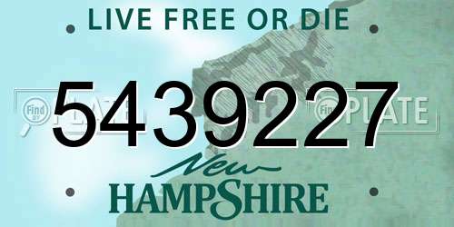 5439227 New Hampshire License Plate