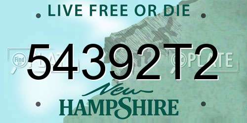 54392T2 New Hampshire License Plate