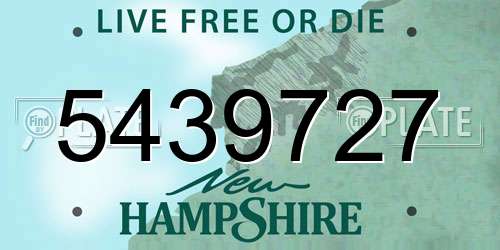 5439727 New Hampshire License Plate