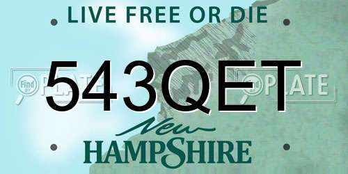 543QET New Hampshire License Plate
