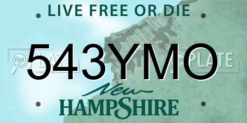 543YMO New Hampshire License Plate