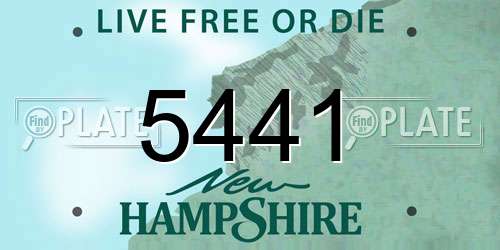 5441 New Hampshire License Plate