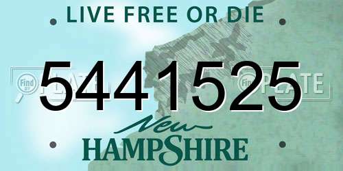 5441525 New Hampshire License Plate