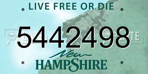 5442498 New Hampshire License Plate