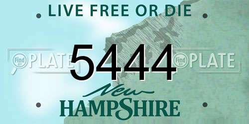 5444 New Hampshire License Plate