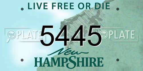 5445 New Hampshire License Plate