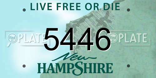 5446 New Hampshire License Plate