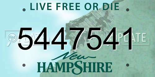 5447541 New Hampshire License Plate