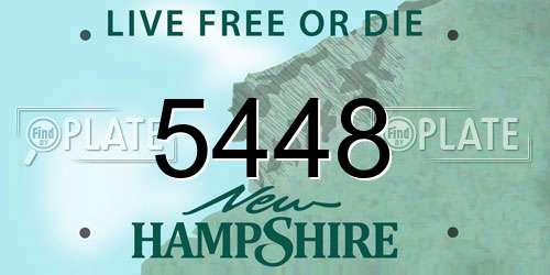 5448 New Hampshire License Plate
