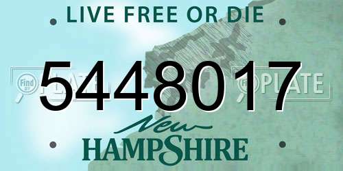 5448017 New Hampshire License Plate
