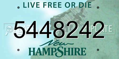 5448242 New Hampshire License Plate