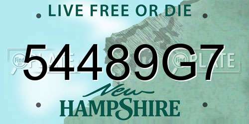 54489G7 New Hampshire License Plate