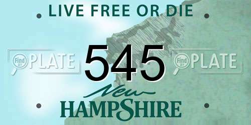 545 New Hampshire License Plate