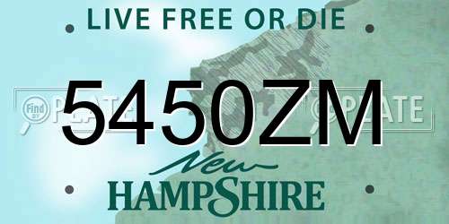 5450ZM New Hampshire License Plate