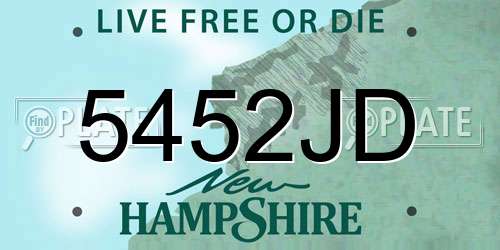 5452JD New Hampshire License Plate
