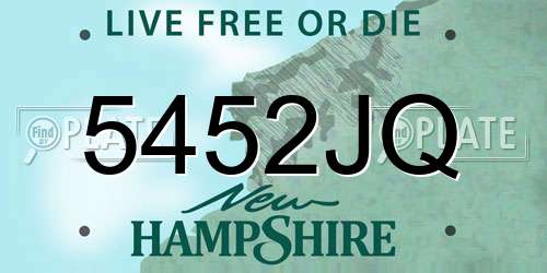 5452JQ New Hampshire License Plate