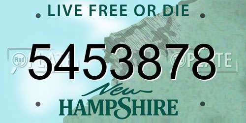 5453878 New Hampshire License Plate