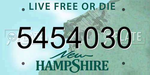 5454030 New Hampshire License Plate