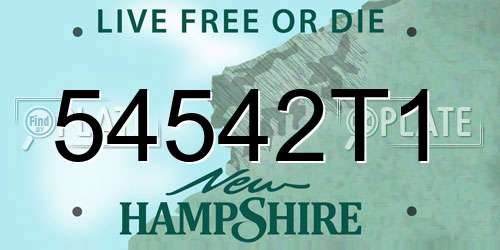 54542T1 New Hampshire License Plate