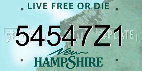 54547Z1 New Hampshire License Plate